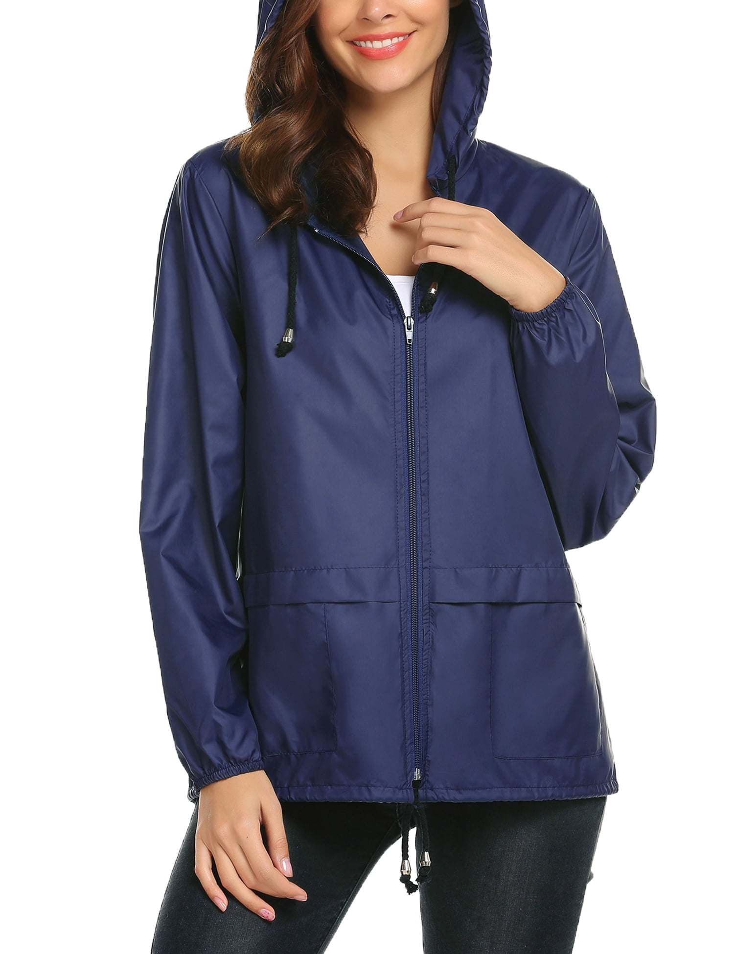 Avoogue Raincoat Women Lightweight Waterproof Rain Jackets Packable Outdoor Hooded  Windbreaker - Walmart.com