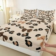 thumbnail image 3 of Manfei Cheetah Print 4-Piece Full Size Sheets for Boys Girls,Abstract Animal Print Bed Sheets,Brown Bow Tie Lightweight Sheet Sets,Lightweight Room Decor, 3 of 7