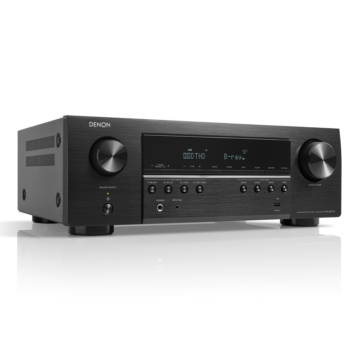 Denon AVR-S670H 5.2 Channel 8K Home Theater Receiver with Dolby TrueHD Audio, HDR10+, and HEOS Built-In - image 3 of 10