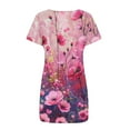 thumbnail image 5 of Viikei Casual T-Shirt Short Sleeve Dress,Women's Short Sleeved Dress with Floral Print Round Neck Dress Multicolor M, 5 of 5