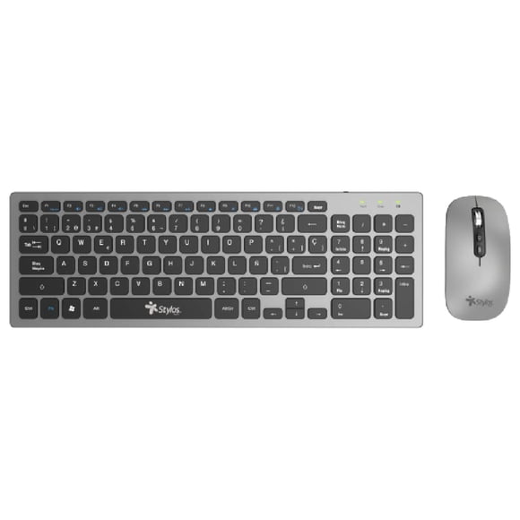 Teclado y Mouse Inalámbrico Recargable Stylos CMT1 Gris