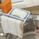 thumbnail image 3 of Estante de almacenamiento para fregadero azul, Clip para grifo, soporte ajustable para toalla, soporte para jabón, placa de esponja, bandeja organizadora de drenaje, azul P, 3 of 5