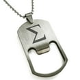 thumbnail image 1 of Stainless Steel Sigma Mathematical Engraved Bottle Opener Dog Tag Pendant Necklace, 1 of 1