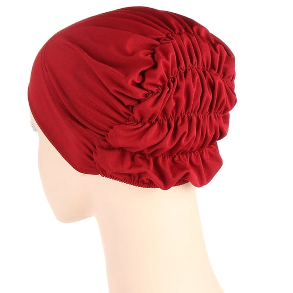 Soft Hijab Islamic Windproof Bonnet Muslim Cap Women Hat Head Wrap Turban RED
