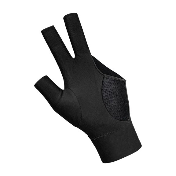 BAOSITY 3 Fingers Billiard Glove Left Hand Durable Professional Mitts Snooker Cue Glove Pool Cue Gloves for Indoor Women Men Practice black
