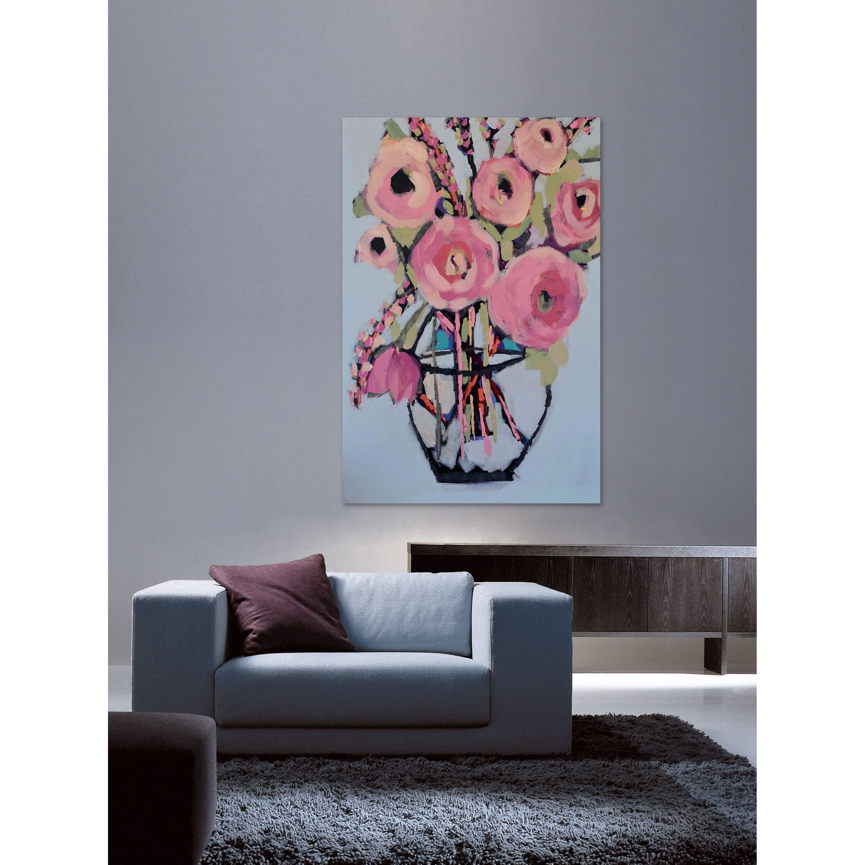 Marmont Hill "Lots of Pink Flowers" by Michelle Rivera Painting Print on Wrapped Canvas