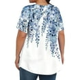 thumbnail image 5 of Jsaierl Plus Size Pleated Tops for Women Trendy Short Sleeve Blouses Dressy Casual Crewneck Tunics Cute Floral Print Summer Boho Top L-5XL, 5 of 7