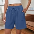 thumbnail image 2 of Yubnlvae High Waist Tie Shorts - Women's Summer Casual Drawstring Shorts with Pockets, Comfortable Loose Fit Bermuda Length (C | L), 2 of 6