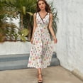 thumbnail image 3 of Ice Cream Cone Pattern Dress Summer Street Style Bohemia Long Dresses Female Sleeveless Printed Maxi Dress, 3 of 9
