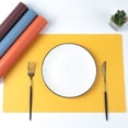 thumbnail image 5 of Pebbuoy Faux Leather Placemats Heat Resistant Anti-Slip Table Mat Stain-Proof Reusable Rectangular Design Placemats for Home Kitchen Decor Dining Table, 5 of 7