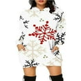 thumbnail image 1 of Sweat à Capuche de Noël pour Femmes avec Manches Longues et Imprimé Cartoon avec Poches, 1 of 5
