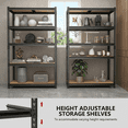 thumbnail image 3 of Heavy Duty Garage Shelving, 2400 lbs Capacity 5-Tier Metal Storage Shelves, Adjustable Shelving Unit, 28”W x 12”D x 60”H Narrow Garage Storage Rack, Boltless Easy Assembly, for Garage Basement Pantry, 3 of 7