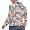 thumbnail image 3 of KLL Tropical Leaves Print Mens Hoodie Long Sleeve Casual Pullover Hooded Sweatshirt Fashion Drawstring Hoodies with Pocket-Large, 3 of 6
