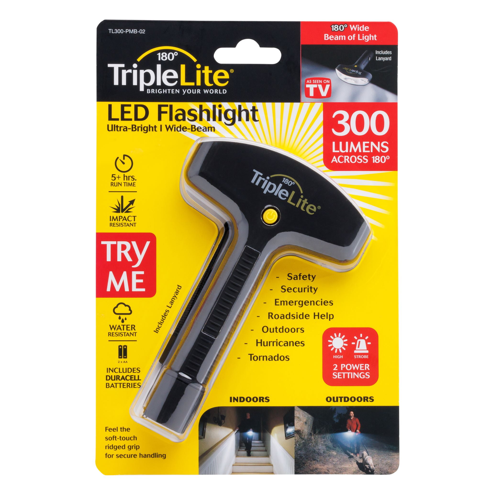 Triplelite 180° TL300 LED Strobe Flashlight with Lanyard