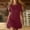 *Wine, variant on ClodeEU Women's Cute Round Neck Short Sleeve Ruffle Hem T-Shirt Mini Dress, Casual Swing Knee-Length Sundress Army Green,Women's Plus L