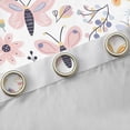 thumbnail image 4 of Homewish Boho Flower Butterfly Black Out Curtains,Rustic Floral Curtains Pack of 2 (42x63 Each),Pink White Blue Bedroom Curtains For Girls Teens,Ultra Soft Home Decor, 4 of 6