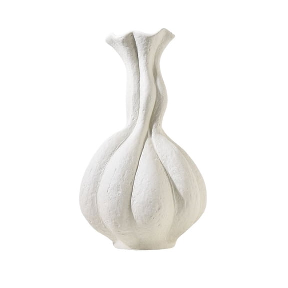 Vintage Ceramic Vase White Lace Flower Arrangement Desktop Irregular Ornament
