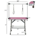 thumbnail image 2 of ZephyPaws 36in Pet Grooming Table for Small Dogs,Adjustable Height,Foldable,Anti-Slip Surface,with Arms,Nooses,Mesh Tray,Pink, 2 of 12