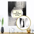 thumbnail image 3 of Designart "Delicate Brushstrokes Black and White II" Abstract Marble Mirror Wall Decor - Modern Black Abstract Living Room Wall Mirror Art - 32" x 24" Inch, 3 of 5