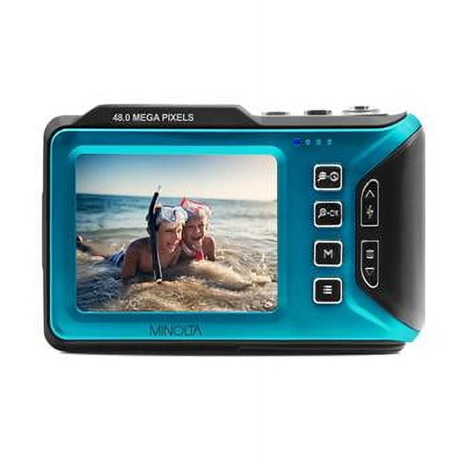 Minolta MN60WP-BL MN60WP 48 MP 4K Ultra HD Waterproof Camera with Wi-Fi & Dual LCD - Blue