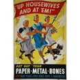 thumbnail image 3 of Yates-Wilson 17x24 Black Modern Framed Museum Art Print Titled - ‘Up Housewives and at ’Em!’ Put Out Your Paper, Metal, Bones. They Make Planes, Guns, Tanks, Ships and Ammunition (Between 19, 3 of 5