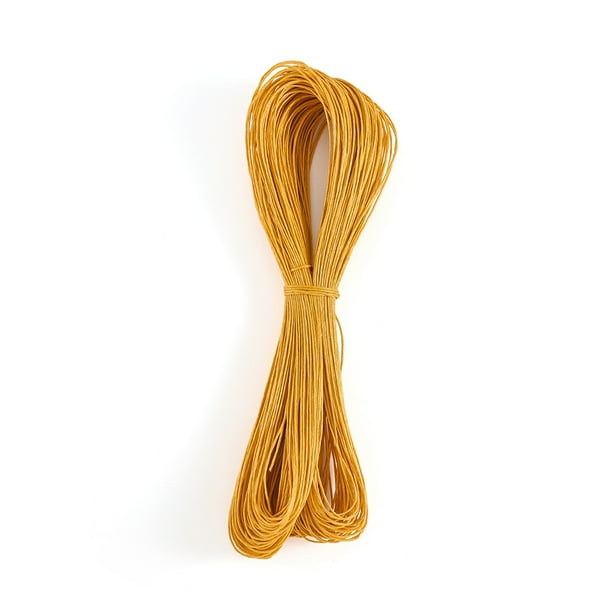 Nvzi Hilo encerado para hacer pulseras, hilo encerado para pulseras, cordón de poliéster encerado para pulseras y collares (amarillo oscuro)