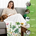 thumbnail image 6 of Throw Blanket Fleece Throw Blanket 50x80in, St Patrick's Day Pastoral Garden Soft Lightweight Bed Blankets Green Clovers Flower Leaves Fuzzy Couch Blankets for All Season, 6 of 9
