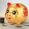 thumbnail image 4 of Gold Pig Design Coin Bank, Large Capacity Piggy Bank, Anti-Fall For Storing 200 Coins Kids Baby Toy, 4 of 8