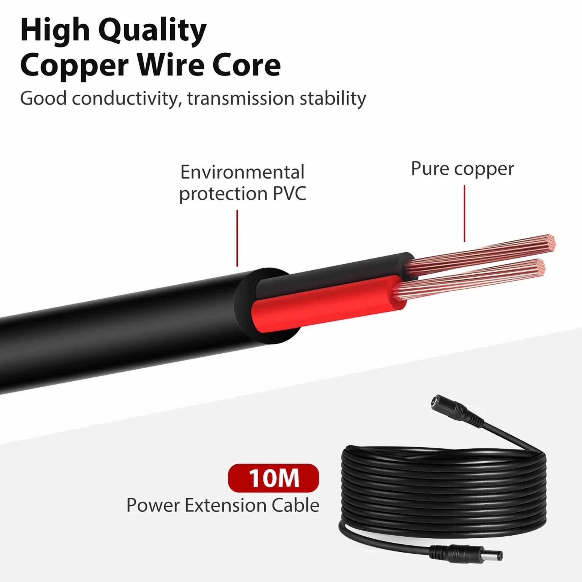 BUTTERFLY- 33Ft Dc Power Extension Cable Extension Cord 2.1Mm*5.5Mm For Cctv Camera Nvr
