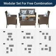 thumbnail image 5 of Elposun 4 Steel Sectional Outdoor Conversation Sets with Chair and Loveseat, Brown/Beige, 5 of 8