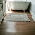thumbnail image 3 of Serafina Home Bathroom Rug Set OF TWO, 100% Cotton, Tufted Design, Slip Resistant Backing, 17x24 and 20x32 (Adamo dark grey), 3 of 6