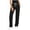 *Black, variant on Women's Drawstring Stretch Cargo Pants,Side Slit Yoga Trousers For Women,Ladies Lightweight Straight Leg Workwear with Pockets,Light Blue,S-2XL