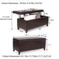 thumbnail image 5 of Homebeez 42 inch Wide Rectangle Lift Top Storage Ottoman Bench, Faux Leather with Large Storage Space for The Living Room, Entryway, Bedroom, 5 of 6