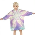thumbnail image 3 of Tie Dye Pattern Blanket Hoodies for Kids 6-13YR Oversize Wearable Blanket Hoodies for Boys Girls Teens, 3 of 7