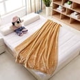 thumbnail image 5 of Kasentex Solid Polyester/Rayon Throw, 60" X 50", Beige, 5 of 7