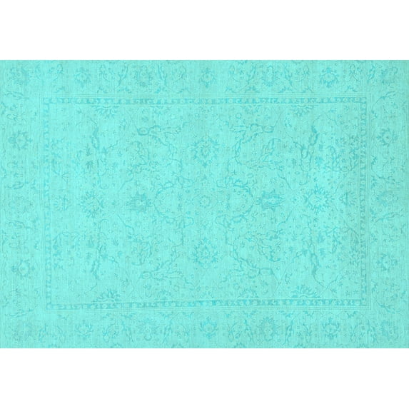 Ahgly Company Indoor Rectangle Abstract Light Blue Modern Area Rugs, 5' x 7'