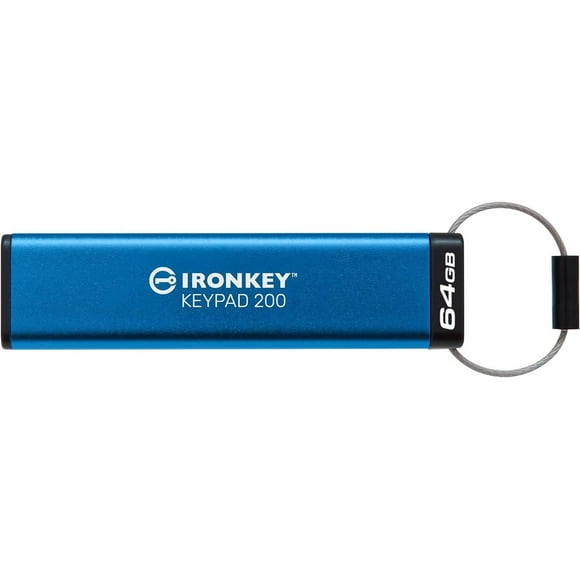 Kingston Ironkey Keypad 200 64GB Encrypted USB | Alphanumeric Keypad | Multi-Pin Access | XTS-AES 256-bit | FIPS 140-3 Level 3 Certified | Brute Force & BadUSB Protection | IKKP200/64GB