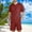 Wine, variant on WIZUTIZ Summer Set for Men Long Sleeve Top and Shorts Set Drawstring 2 Piece Sets Casual Comfy Outfits with Pockets