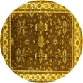 thumbnail image 1 of Ahgly Company Indoor Round Oriental Yellow Traditional Area Rugs, 8' Round, 1 of 4