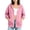 New Pink, variant on PFRNLF Women's Zip Up Hoodies Lightweight Soft Casual 3/4 Sleeve Full Zip Sweatshirt Jacket with Pockets