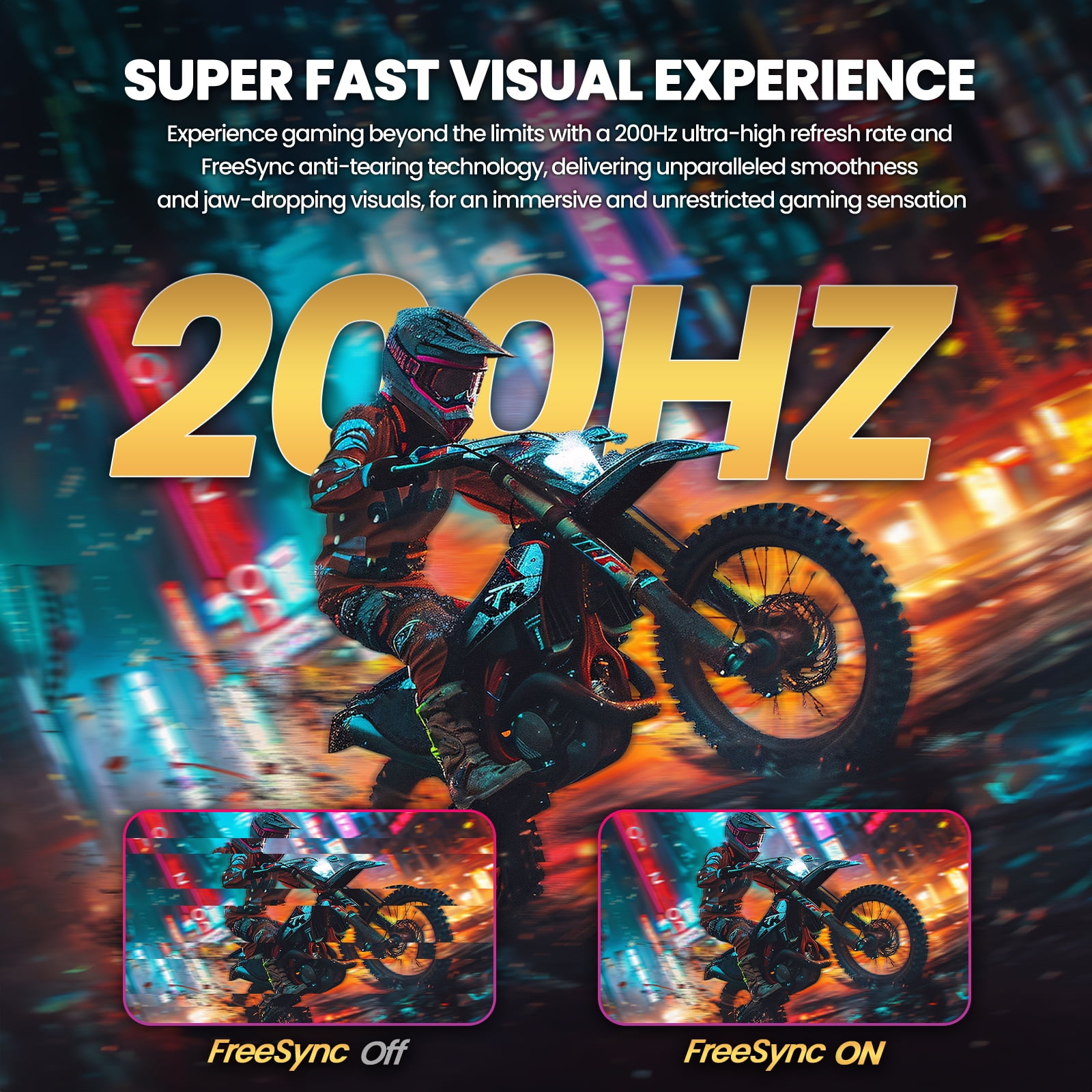 Suevery 30" 200Hz Curved Gaming Monitor,  WFHD 2560x1080, 1500R,21:9, FreeSync, Low Blue Light, Wall-Mountable, HDMI/DP, Black
