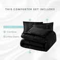 thumbnail image 2 of Mocassi 3-Piece Comforter Set, Down Alternative Box Stitched, Ultra Soft All-Season Bedding with Shams, Plush Cozy Duvet Insert with Corner Tabs - King, Black, 2 of 5
