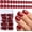 Dark Red, variant on Short Press  Nails 240 count Glossy Burgundy Press  Nails Short Square Round  Nails Full Cover 10 Sheets  Adhesive Tabs,Small Wooden Sticks and  Files False Nails for Women
