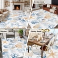 thumbnail image 6 of Ocean Blue Washable Living Room Rugs 5'x7', Yellow Coral Shell Starfish Marine Life Coastal Low Pile Throw Large Area Rugs Non-Slip Sturdy Edge Binding Carpet for Dining Room Bedside Kitchen, 6 of 9