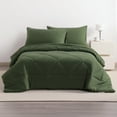 thumbnail image 2 of Ntbay 7 Piece Queen Bedding Comforter Set, Ultra Soft and Breathable Bed in a Bag, Includes Quilted Comforter, Fitted Sheet, Flat Top Sheet, 2 Envelope Pillowcases, 2 Pillow Shams, Olive Green, 2 of 8