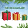 thumbnail image 6 of Deago Set of 3 Christmas Lighted Gift Boxes, 50 LED Light Up Present Box with Battery Powered 8 Modes Gift Boxes for Indoor Outdoor Christmas Tree Home Yard Lawn Decorations, 6 of 8