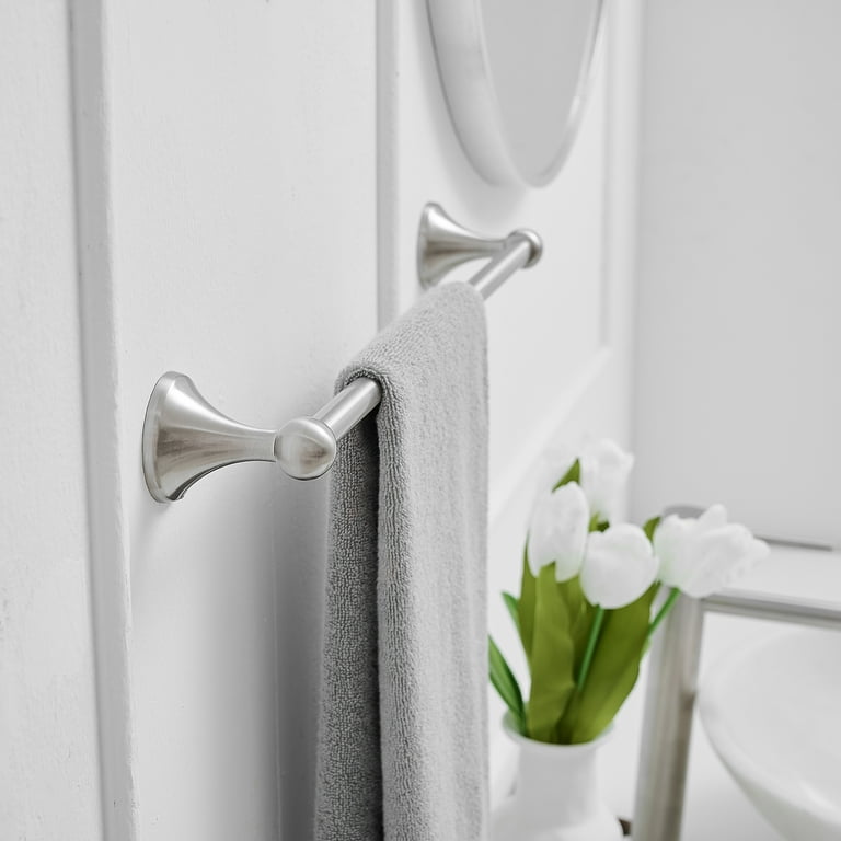 5 Piece Bath Hardware with Towel Bar Towel Hook Toilet Paper Holder and Towel Ring Set in Brushed Nickel Walmart
