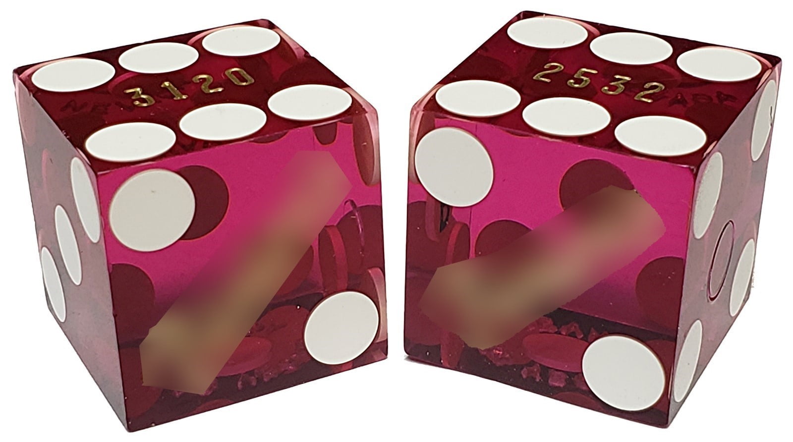 Genuine Table-Played Las Vegas / Nevada Casino Dice (2 Pairs) with Storage Pouch Bundle