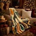 thumbnail image 3 of Vintage African Tribal Giraffe Mosaic Sun, Cozy Friendship Quote Scene, Warm Flannel Blanket for Living Room and Reading Nook, Art Lovers Friendship Gift, Artistic Home Decor, 3 of 9