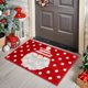 thumbnail image 3 of Alfombra de bienvenida de casa de jengibre de Navidad | Alfombra de puerta de entrada de poliéster duradero de 40x60cm | Alfombra de entrada navideña marrón y blanca | Raspador interior y exterior |, 3 of 7